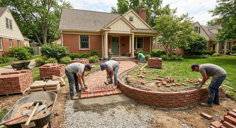 Brick Landscaping Installation in Worcester, MA