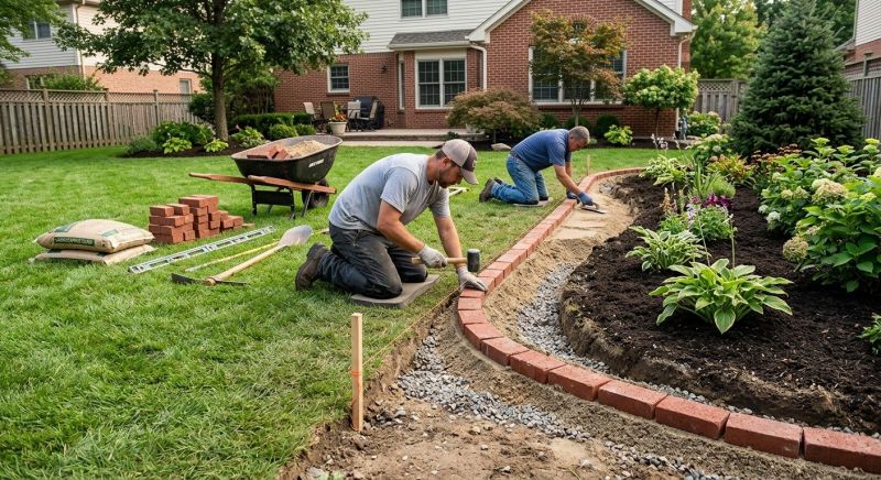Brick Border Installation in West Hartford, CT