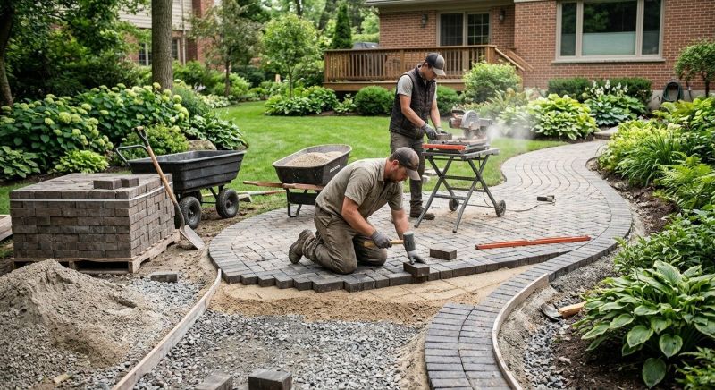 Brick Hardscape Installation in West Hartford, CT