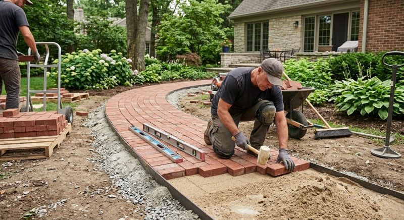 Brick Hardscape Installation in West Hartford, CT