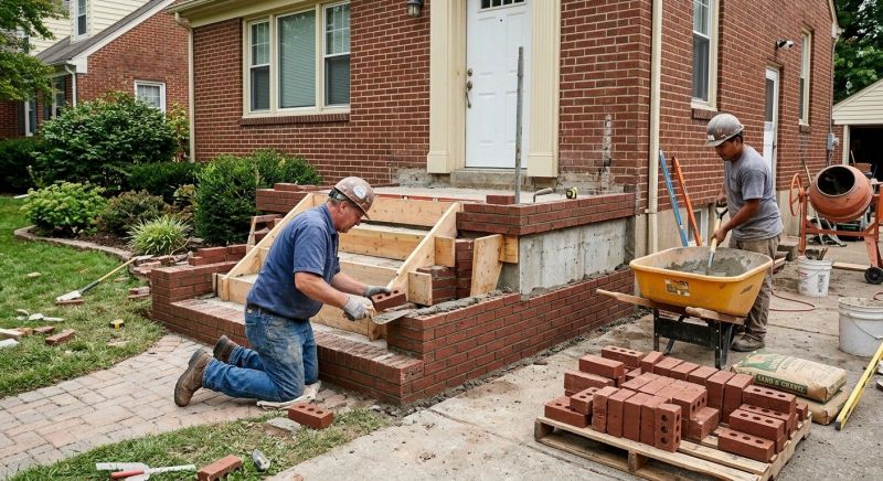 Brick Porch Installation in West Hartford, CT